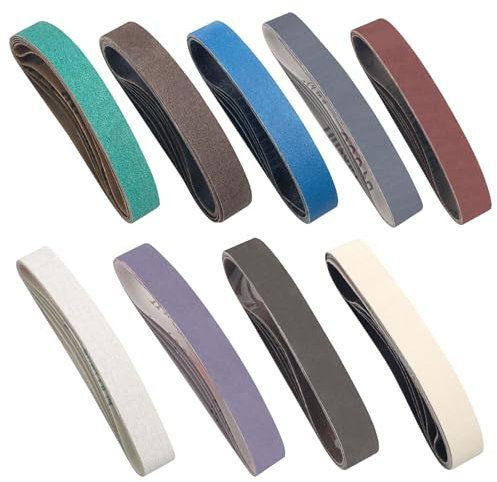 47 Pcs 3/4 x 12 Replacement Sharpening Belt Kit, Knife Sharpener Sanding Belts For Sharp Knife & Tool Sharpener (Grits 80/120/240/400/600/8001000/2500/5000)