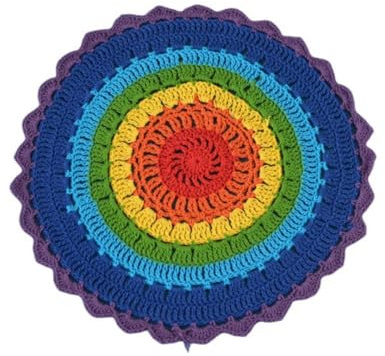 Pmnzdy Häkeluntersetzer handgemachte Bunte Strick-Untersetzer 28cm Vintage Häkeln Deckchen Lace Runde Häkeldeckchen Tischset Platzdeckchen für Küche Esszimmer Party Hochzeit Geschirr Traumfänger