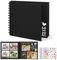 DazSpirit Fotoalbum zum Selbstgestalten, 6-inch Fotobuch zum Einkleben, Quadratisches Hardcover-Scrapbook und Gästebuch Geburtstag für Abschluss, Hochzeit, Babys, mit 5 Aufkleber, 40 Seiten, Schwarz