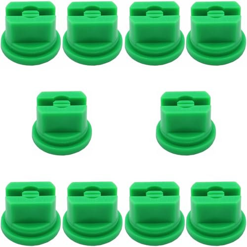 10pcs Plastic Nozzle 110 Degree Flat Fan Spray Tip,0.15mm Aperture, for Industrial Agricultural Landscaping Cleaner Applications (Green,0.15mm)