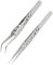 JEXOWIQ Pince à Epiler de Précision,2pcs Antistatiques Pince de precision,Pince brucelle 1 droites 1 courbes,Pince electronique,Pincettes de précision,Acier Inoxydable,pour Réparation,DIY