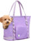 pecute Hundetasche für Kleine Hunde 4kg, Tragetasche Hund Hundetragetasche Leichte, Faltbare Hundetransportbox, Katzen Transporttasche für Unterwegs, Helles Violett