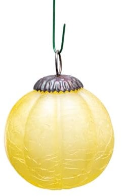 Antikas - Christbaumkugelset, Rund, 12er Set | Glas, Gelb, krakeliert | H8,5xB8,5cm