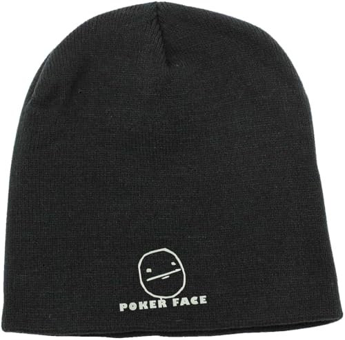 Beanie-Mütze mit lustigem Meme-Motiv, bestickt, keine Falten, Wintermütze, Schwarz, Schwarz , Einheitsgröße