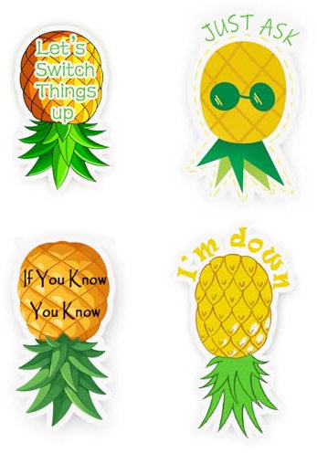 Ananas-Magnete, umgedrehte Ananas-Magnete, Kreuzfahrt-Tür-Dekorationen für Kabinentür, Sommerparty, Autozubehör, Karneval, Kabine, Kühlschrank, Dekoration, 4 Stück