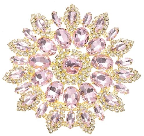 PATIKIL 4,3-Zoll-Strass-Patches Blumenform-Applikations-Patches Pink Gold | Strass-Applikation, Glitzer-Kristall-Patches, für Schuhe Kleidung Hosen Taschen Hüte Hemden, DIY