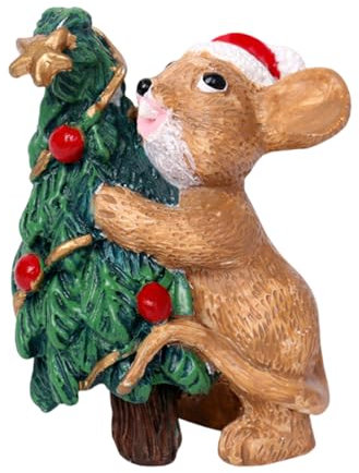 Akribisch Maus Figur - Weihnachtsdeko - Mäusequalität - Maus Schnitzerei - Ideal zur Aufwertung der Weihnachtsdekoration