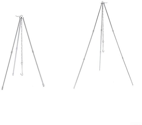 Oniissy Adjustable 3-Leg Outdoor Camping Tripod, Camping Tripod Stand Outdoor Cooking, for Dutch Oven Lantern 80cm Height Silver