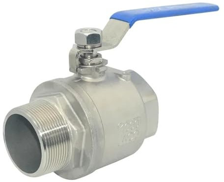 1 pz 304 valvola a sfera in due pezzi in acciaio inox 1/4 3/8 1/2 3/4 1 2 filettatura femmina e maschio acqua gas olio interruttore raccordo adattatore(1/4)