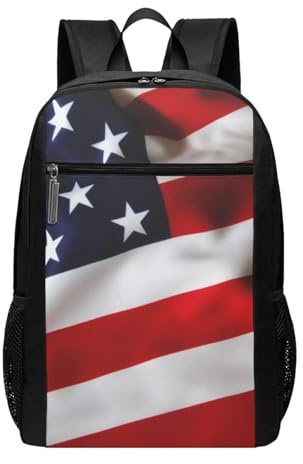 YFSGDLBN Zaino con stampa bandiera americana 17 pollici Zaino da viaggio a spalla