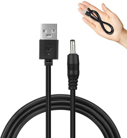 Bansusu 1Pc DC 5V Charger USB to DC 5V Charger Cable 3.5 x 1.35mm Charging Power Cord USB To DC Barrel Jack Power Cable For Electric Toothbrush Splitter Router LED Lights Black 1M