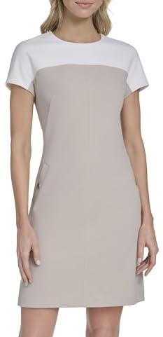 Tommy Hilfiger Damen-Minikleid mit Flügelärmeln und Rundhalsausschnitt, Scuba-Crepe-Etuikleid