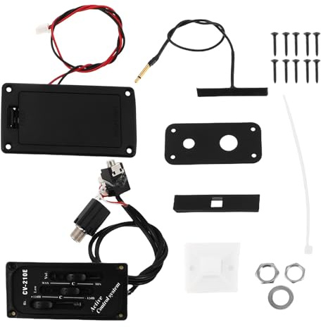 ABOOFAN Einstellbarer Tonabnehmer für Elektrische Violine mit Hochpräzision Piezo Technologie aus Metall und Kunststoff Inklusive Batteriebetriebener Schallloch Abdeckung
