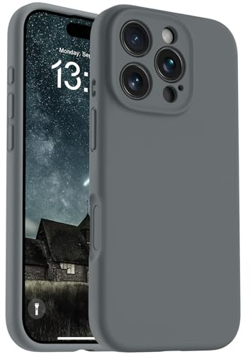OTOFLY Magnetic for iPhone 16 Pro Case,Compatible with Magsafe,Classic Liquid Silicone Mobile Phone Case,Integrated Camera Control Button,Anti-Scratch Microfiber Lining, Charcoal Gray