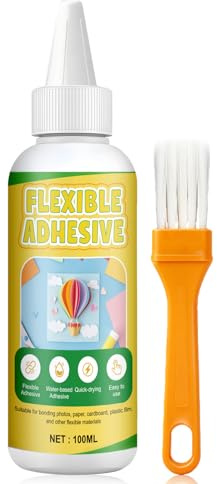 ALLONY Colle photo, 100ML Colle Elastique, Colle Liquide Loisirs Creatifs, Caoutchouc Liquide, Adhésif et Amovible, Idéal pour Papier, Film Plastique, Cartes, D'albums Photo, Scrapbooking