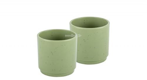 BRUNNER INMANO Espresso-Set bestehend aus 2 Espressotassen aus Melamin und rutschfestem Boden (DOLOMIT GREEN)