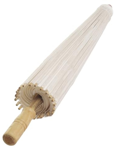 OSALADI Blank Oil Paper Umbrella Paper Parasol Asian Style Smooth Surface Easy to Paint White Parasol for Art and Craft Projects