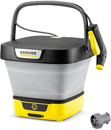 Kärcher Druckreiniger OC 3 Foldable PJ, Niederdruck, Lithium-Ionen-Akku, Fördermenge: 2 l/h, Gewicht: 2,2 kg, Faltbarer Wassertank: 8 l, Flexibler Schlauch: 1,8 m, Flachstrahldüse, Punktstrahldüse