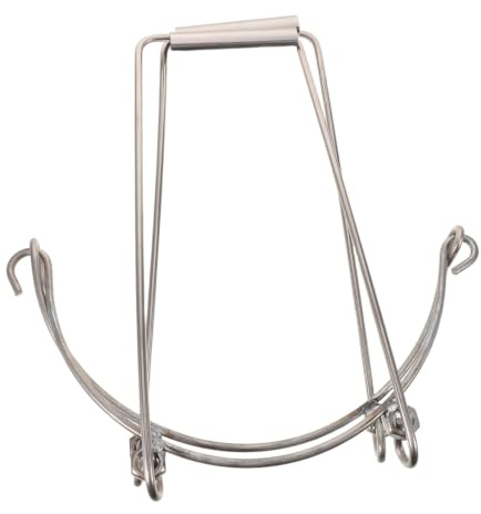 POPETPOP Stainless Steel Flowerpot Mover, Ceramic Pot Lifter, 15kg Silver Planter Moving Tool with Handle for Terracotta and Clay Pots, Kitchen and Garden