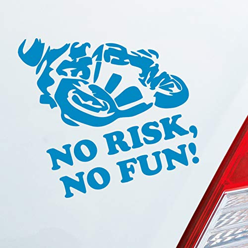 Hellweg Druckerei Motorrad No Risk, No Fun! Moped Bike Mopped JDM Auto Aufkleber Sticker Heckscheibenaufkleber