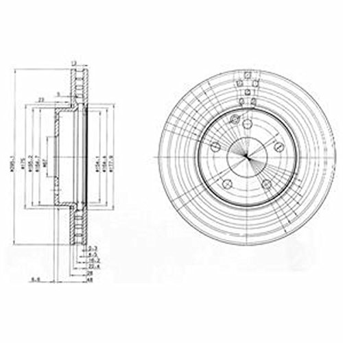 DELPHI BG3755C 2x Bremsscheiben Vorne Ø295mm Belüftet Kompatibel mit MERCEDES-BENZ E-Klasse Limousine W211 2114210712 211421081264 A2114210712