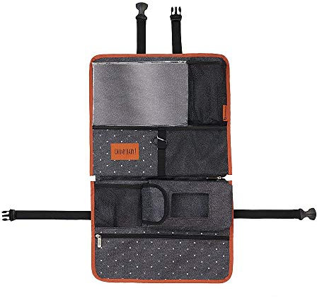 Badabulle Easy Travel 2-in-1 Auto- und Kinderwagen-Organizer, Rückenlehnenschutz, Rücksitzorganizer für Kinder