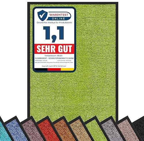 casa pura Schmutzfangmatte Rhine, Fußmatte, Türmatte für Eingangsbereich, Fußabtreter, Türvorleger, Sauberlaufmatte (120x180 cm, Grün)