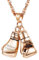 PROSTEEL Herren Halskette personalisiert Handschuhe Anhänger mit 60cm Singapurkette Rosegold vergoldet Sportliche Boxhandschuhe Name Gravur ModeSchmuck Accessoire für Weihnachten Valentinstag