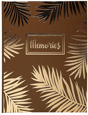 Exacompta - Réf. 209E - 1 Livre d'or Palma - Format vertical 27 x 22 cm - Tranche or avec titre Memories en lettres dorées -100 pages blanches unies - Coloris : Or