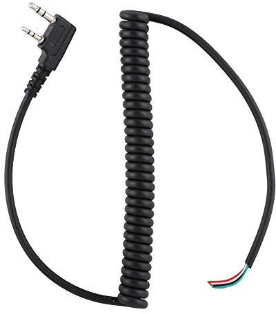 27.6 inch Hand Mic Cable Walkie Talkie Speaker Cable with 3.5mm+2.5mm Dual Interface for Baofeng UV5R for Kenwood TK-240 for Linton