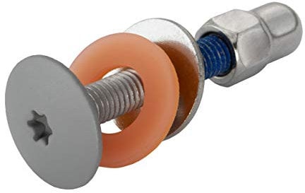 Balkonschrauben, Balkonzierschrauben aus hochwertigen Edelstahl mit Hutmutter in verschiedenen Farben und Größen, Montagesatz für HPL-Platten, Balkonverkleidung (100, M5 x 30mm (STAUBGRAU RAL 7037))