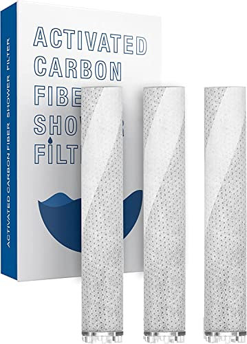 Ulinek 3 Packs Showerhead Filters Cartridges Carbon Filter ACF Replacement for Hard Water Shower Head Filtration Chlorine
