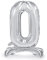 Stehender Folienballon Zahl 0 in Silber 70cm