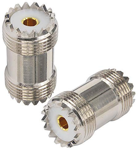 Boobrie SO239 to SO239 Coaxial UHF Female to UHF Female Barrel Coax Connector Adapter UHF RF Connector UHF Double Female Connector Coupler Joiner for CB Ham Radio Antenna SWR Meter Pack of 2