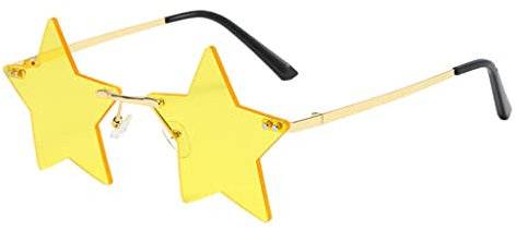 chiwanji Stern Sonnenbrille, Unregelmäßige, Outdoor Reiseparty, Einzigartige Brille, GELB