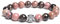 MetJakt Natürliche 8 mm Edelsteine Heilung Crystal Stretch Perlen Armband Armreif mit 925 Sterling Silber Double Happiness Anhänger (Rhodonit)