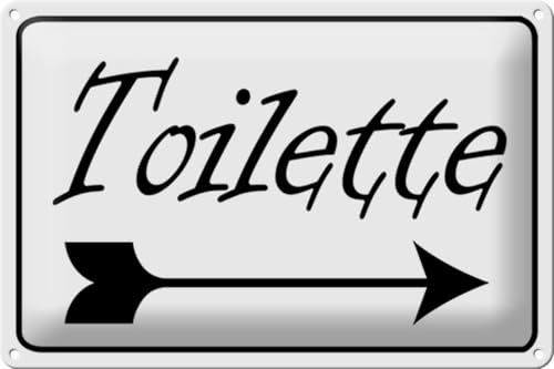 FEMER Blechschild Hinweis 30x20cm Toiletten Pfeil rechts