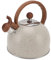 Natudeco Bouilloire à Thé Sifflante en Acier Inoxydable De Qualité Alimentaire De 2,5 L avec Poignée Ergonomique pour Toutes Les Sources De Chaleur(Beige)