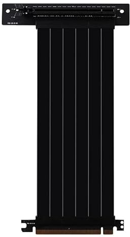 Allowish Full Speed 3.0 PCIE X16 Riser-Kabel, Grafikkarten-Verlängerungskabel, GPU, PCI-E, flexibel, geschirmt, 40 cm, 90 Grad, Schwarz