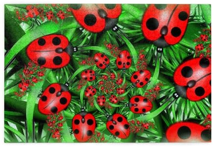 Red Ladybug Print Jigsaw Puzzle 1000 Pieces Wooden Puzzle Gifts For Adult Family Wedding Graduation Gift Vertical Version