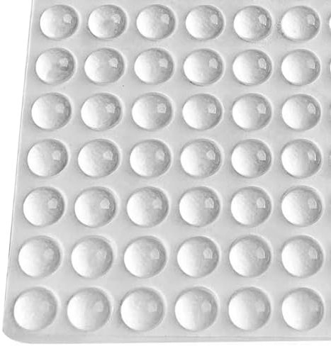 Pack of 100 Cabinet Door Bumpers - 1/2” Diameter Clear Adhesive Pads for Drawers, Glass Tops, Cutting Boards, Picture Frames, Small Furniture