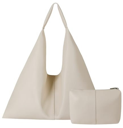 YLYYHH Leder-Tragetasche, übergroße Hobo-Taschen, große Tragetasche für Frauen, Arbeit, vegane Leder-Handtaschen, Reisen, Tragetaschen für die Schule, Beige