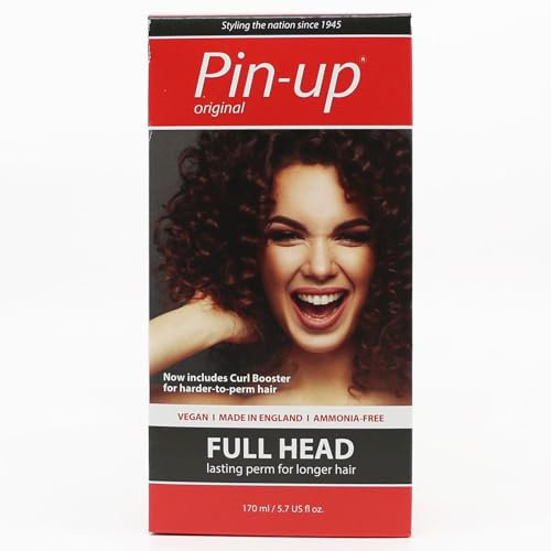 Pin Up Full Head Home Perm Kit, kit permanente a casa per ricci naturali e di lunga durata, ricco di proteine per capelli morbidi e lucenti, adatto a tutti i tipi di capelli, 170 ml