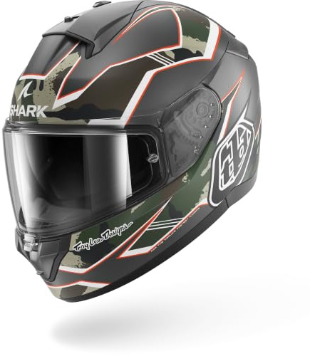 Shark, Integraler Motorradhelm RIDILL 2 MATRIX x TROY LEE DESIGN CAMO Anthracite Green Chocolat, XS