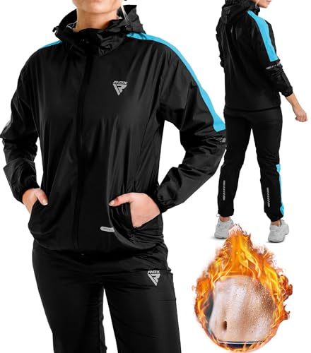 RDX Tuta Sauna Dimagrante Donna, REACH OEKO TEX 100 CERTIFICATO, Anti Rip Sudore Dimagranti Tute Cappuccio, Tuta Per Sudare