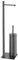 Gedy TRILLY Toilet Brush and Toilet Roll Holder, Gun Metal, Stainless Steel, 14 x 14 x 63
