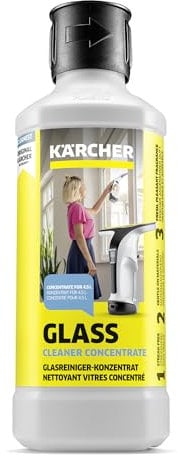 Kärcher Window Cleaner Concentrate RM 500, for streak-free cleaning of windows, glass, mirrors and shower screens, 500ml concentrate dilutes to 4l cleaning liquid