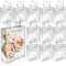 DYMHQ Wiederverwendbare Tragetaschen Transparent, 12 Stück PVC Transparente Wickeltaschen, Wasserdicht Klare Geschenktüten mit Griffen, Durchsichtige Geschenktüte Hochzeit für Babyparty Geburtstag