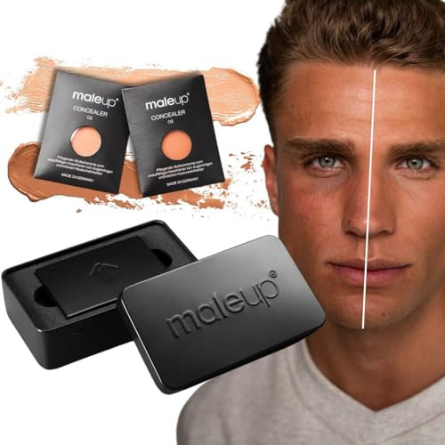 MaleUp – Concealer Bundle – Hell – 2er-Set für Männer – Kaschiert Augenringe & Hautunebenheiten – Natürliches Make-up – Feuchtigkeitsspendend – Hält über 150 Tage – Perfekte Deckkraft & Pflege