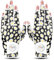 LOVMEAD Damen Golf Handschuh Golfhandschuhe Leder mit Ballmarker All Wetter Linke Rechte Hand Paar, Damen-Golfhandschuhe Rain Grip Weathersof atmungsaktiv weich rutschfest (Weiße Blüten, M)